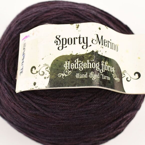Hedgehog Fibres Sporty Merino Yarn Hand-Dyed 17.5 Micron Wool Graphite - Picture 2 of 3